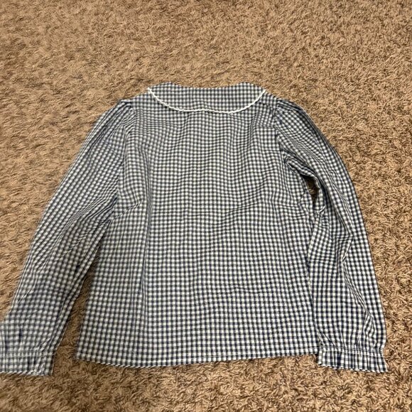 CPC Childrenswear Westy Button Front Shirt 7 Medieval Blue Gingham White NEW NWT - Picture 3 of 3